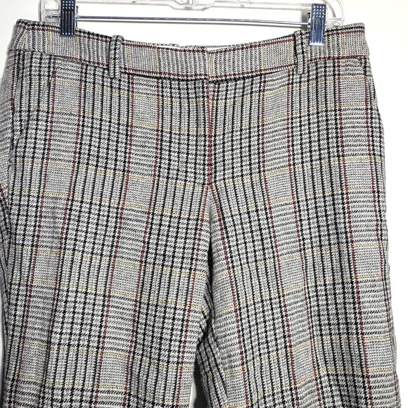 J Crew Wool Plaid City Fit Skimmer Cropped Trousers Women's 6 Academia Old Money - Picture 3 of 10